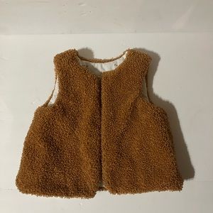 Rachel Zoe Girls Carmel Brown Textured Teddy Vest